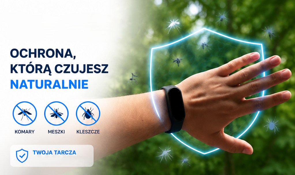 MosqBand Shield® Nowoczesna opaska ochronna na komary, meszki i kleszcze